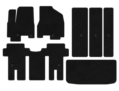 Textile Floor Mats Premium (Full Set, Black) for Kia Carnival 2014-2020 - image 1
