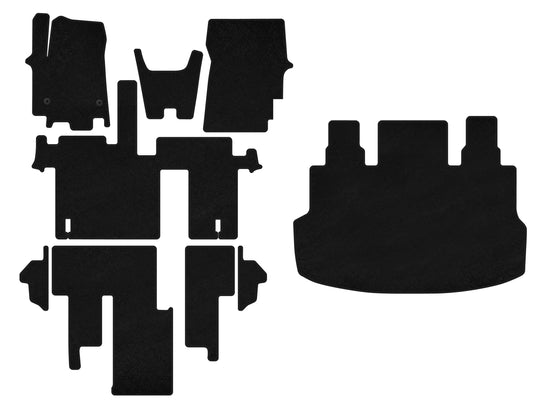 Classic textile mats (full interior, 1+1.5/9-seater, Black) for Hyundai Staria - image 1