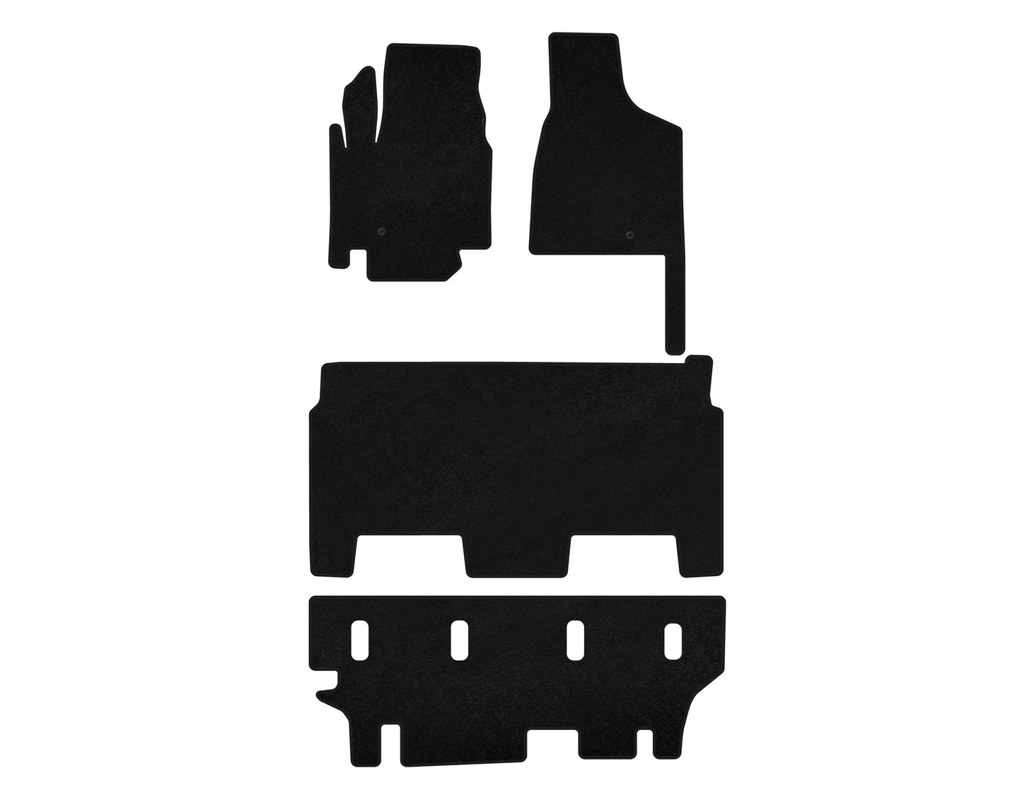 Textile Floor Mats Classic (2008-2020, 3 Rows, 8-Seater/Trim SXT, Black) for Dodge Grand Caravan V 2008-2020 - image 1