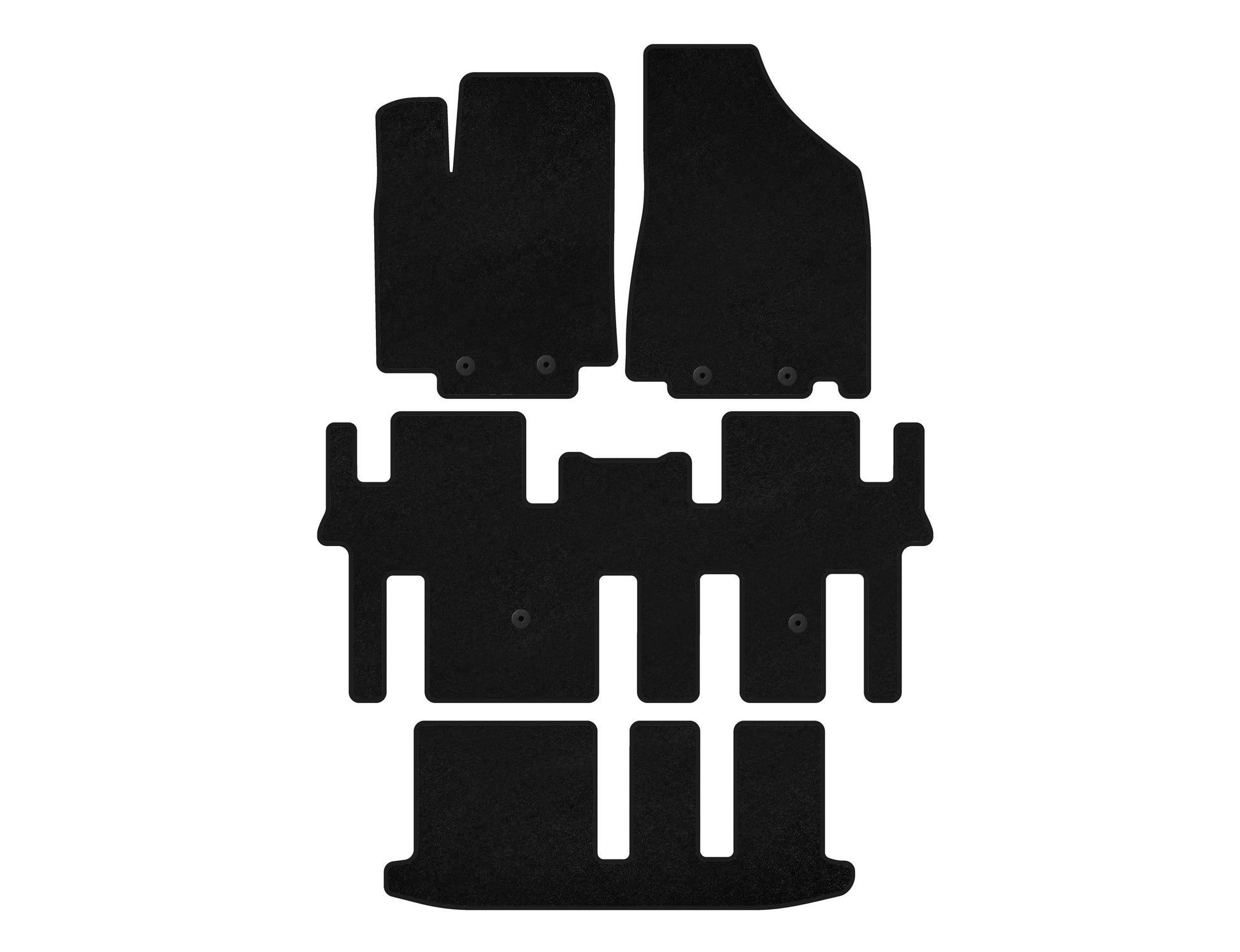 Textile Floor Mats Premium (3 Rows, Black) for Nissan Pathfinder R52 2012-2021 - image 1