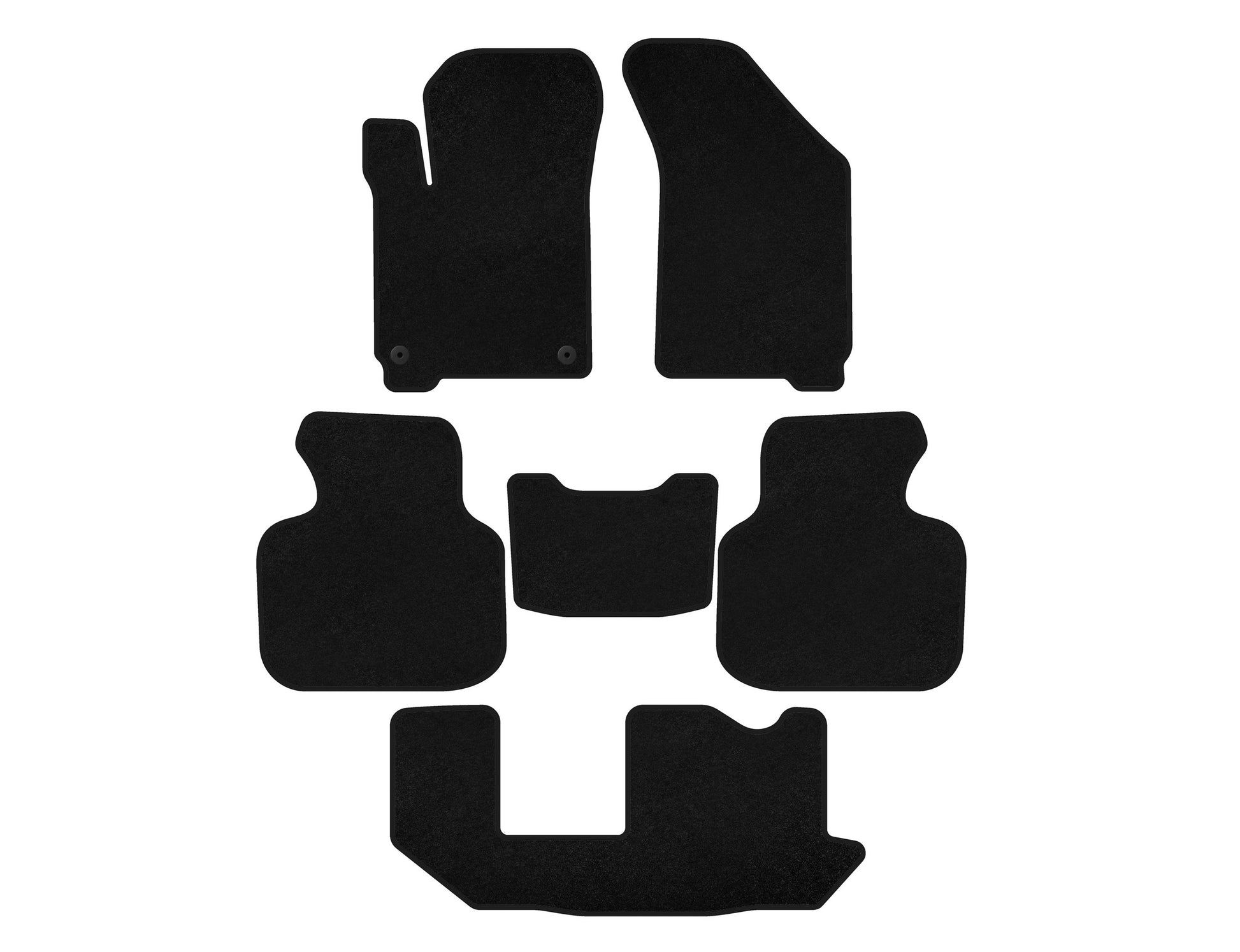 Textile Floor Mats Classic (2011-2020, 3 Rows, 7-Seater, Black) for Dodge Journey 2008-2020 - image 1