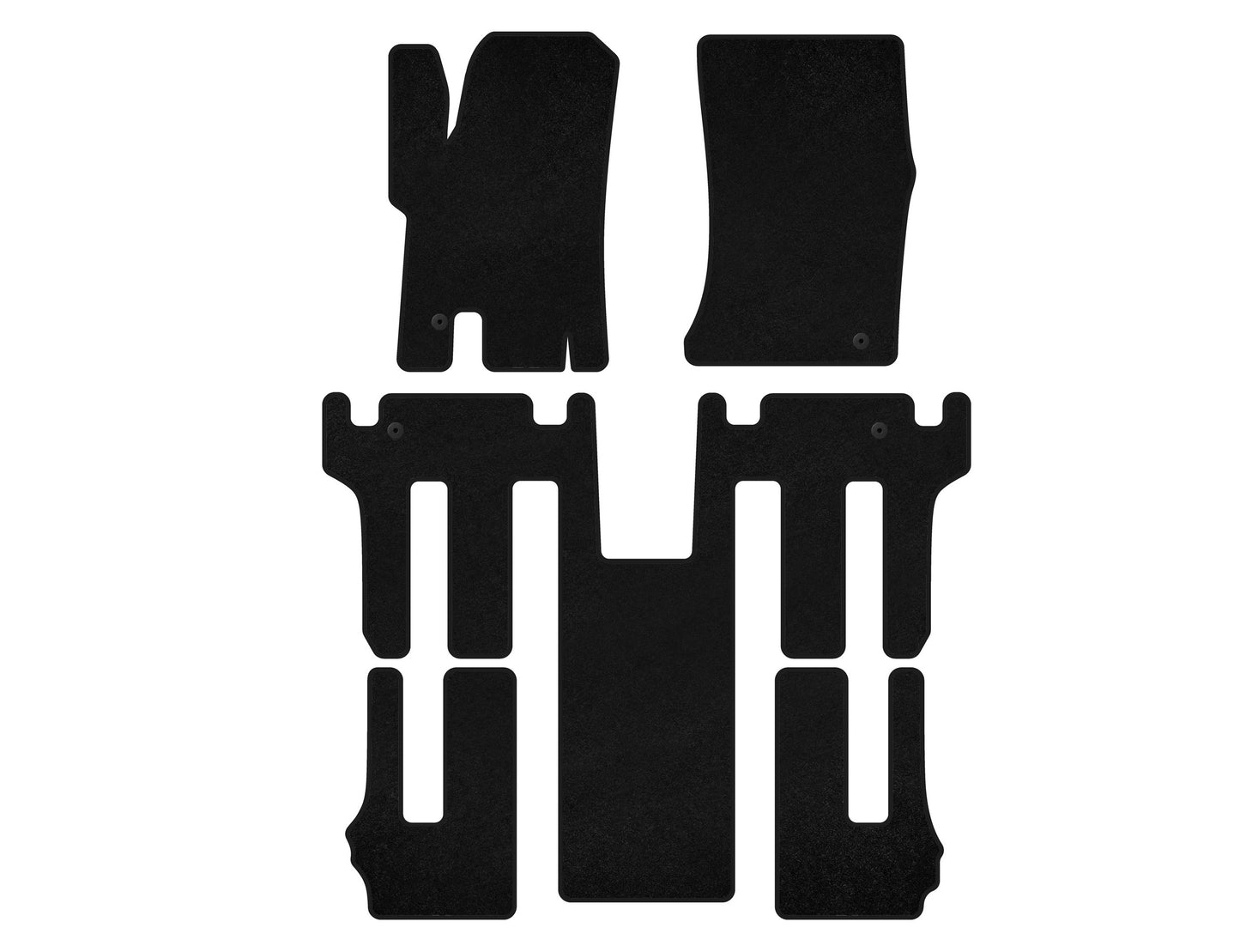 Textile Floor Mats Classic (3 Rows, Black) for Ssang Yong Rodius - image 1