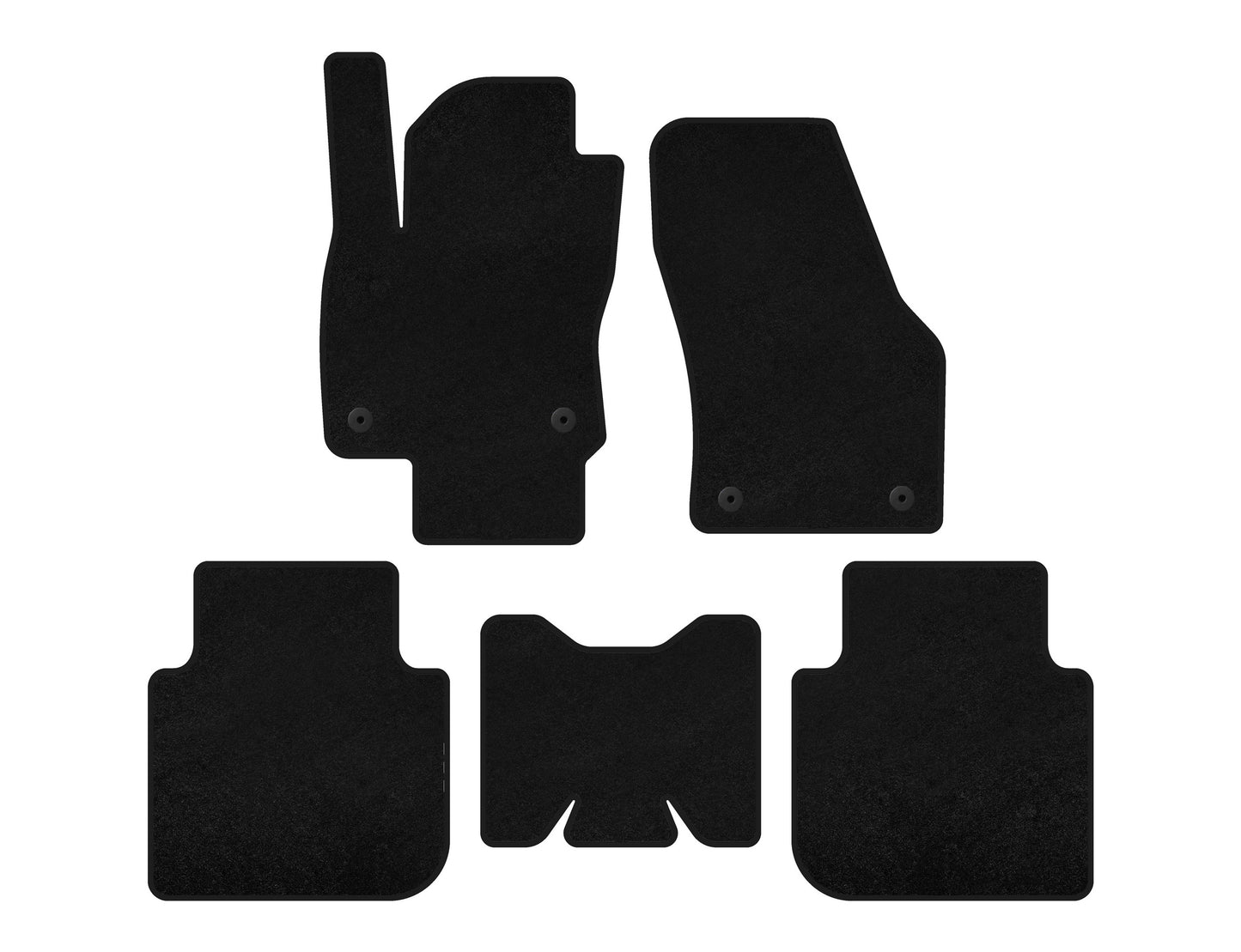 Textile Floor Mats Premium (5-Seater/Automatic, Black) for Skoda Kodiaq 2016-2023 - image 1