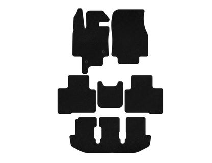 Textile Floor Mats Premium (3 Rows, 7-Seater, Black) for Toyota Highlander 2019- - image 1