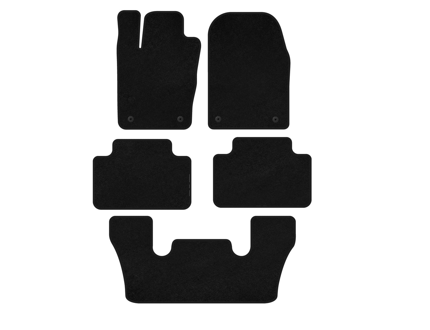 Textile Floor Mats Premium (3 Rows, Black) for Dodge Durango 2010- - image 1