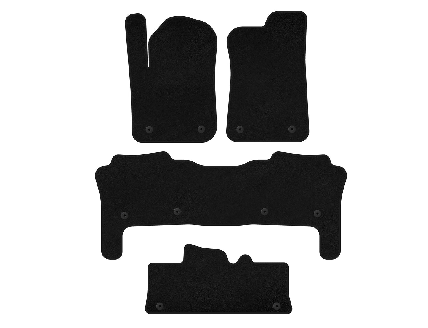 Textile Floor Mats Classic (3 Rows, Black) for Infiniti QX56 2010-2013 - image 1
