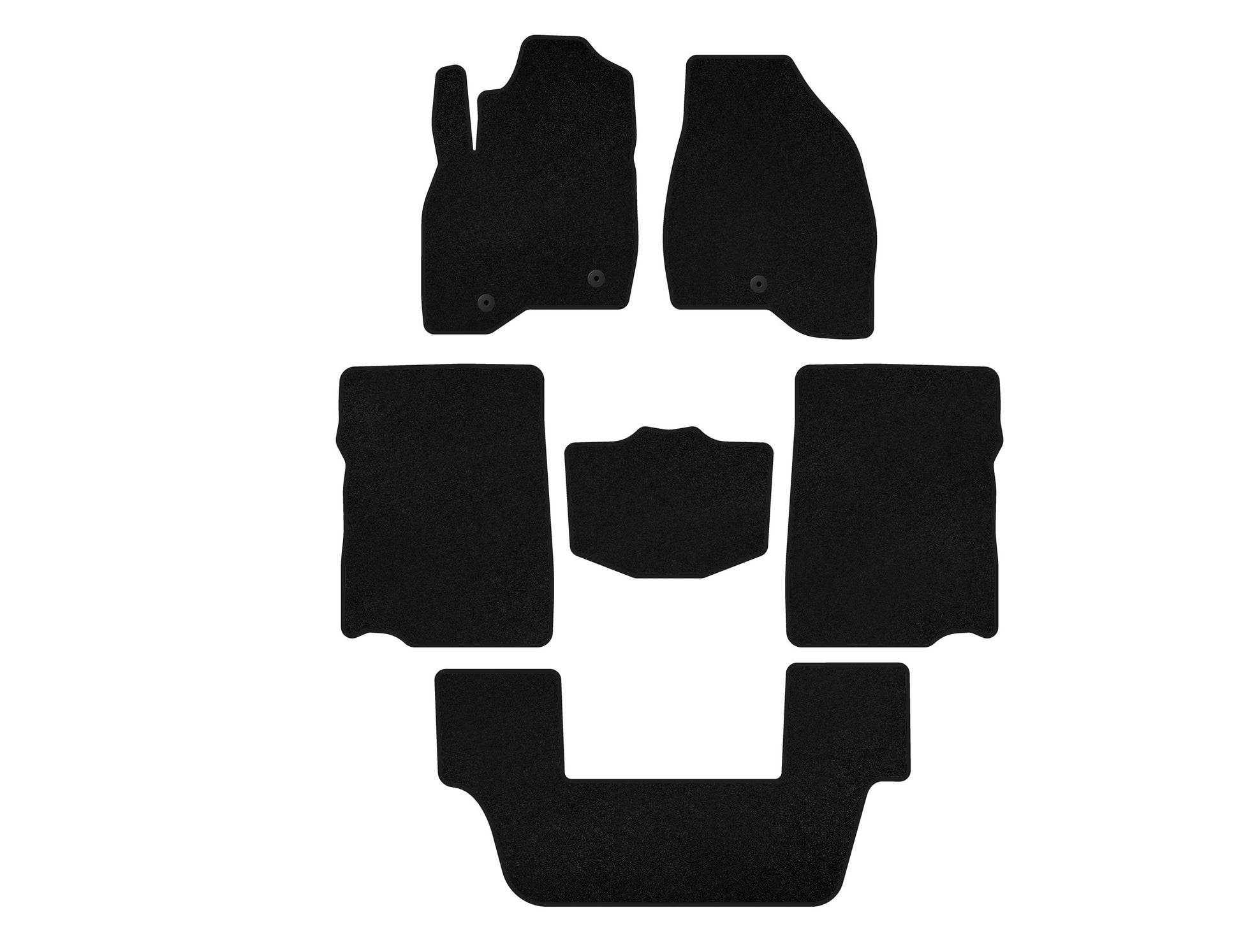 Premium Textile Floor Mats (2017-2019, 3rd Row, 7-Seater, Black) for Ford Explorer 2011-2019 - image 1