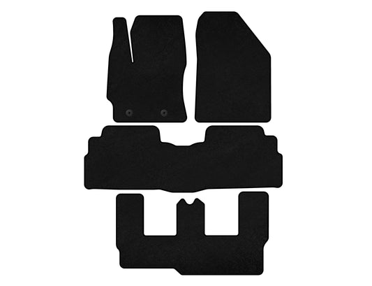 Textile Floor Mats Premium (3 Rows, 7-Seater, Black) for Toyota Verso 2009–2018 - image 1