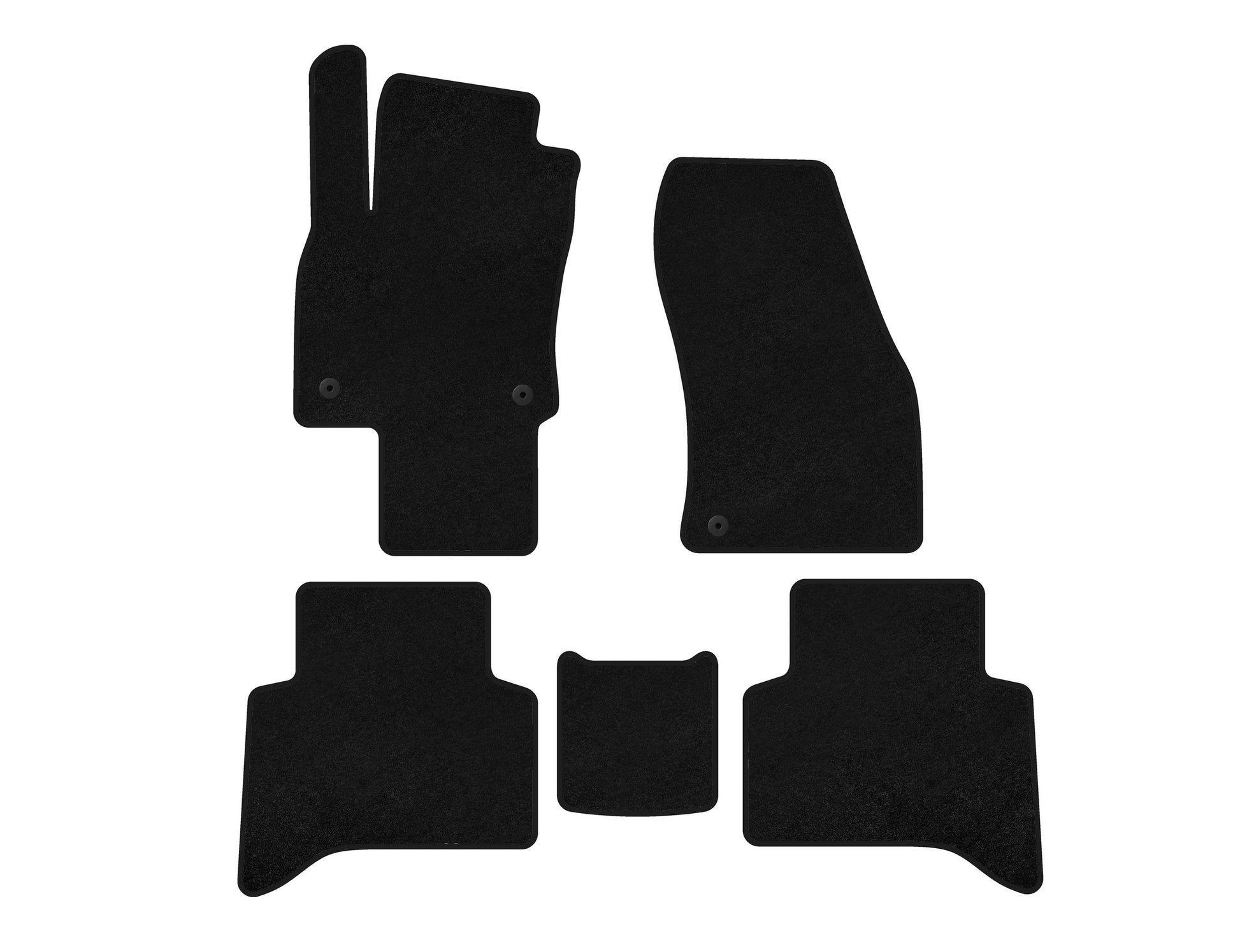 Textile Floor Mats Premium (5-Seater, Black) for Volkswagen Touran 2015- - image 1