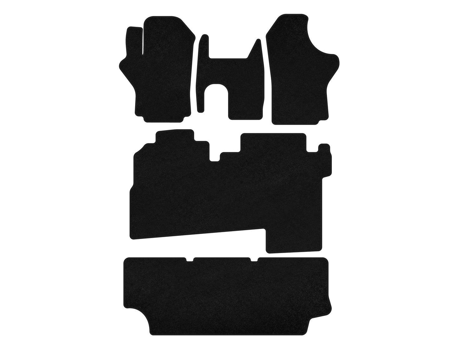 Textile Floor Mats Premium (2004-2007, 3 Rows, 8-Seater, Black) for Hyundai H200, H1, Starex 1998-2007 - image 1