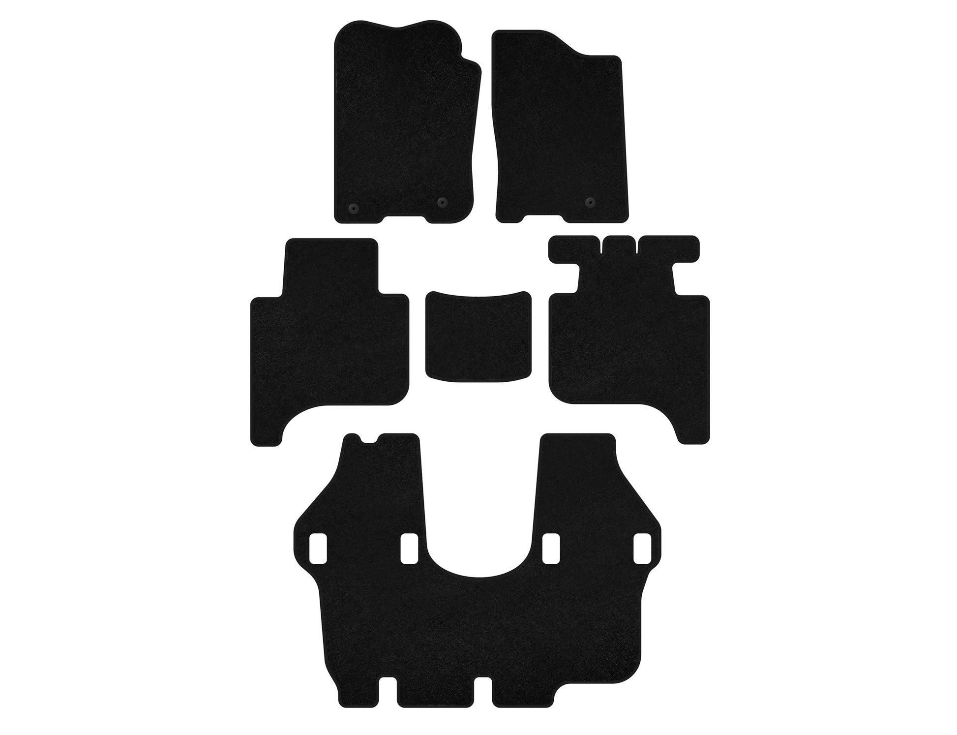 Textile Floor Mats Classic (3 Rows, 2004-2008, Black) for Infiniti QX56 2004-2010 - image 1