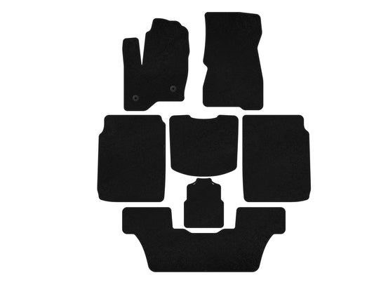 Textile Floor Mats Classic (3 Rows, 2013-2019, Black) for Ford Flex 2009-2019 - image 1