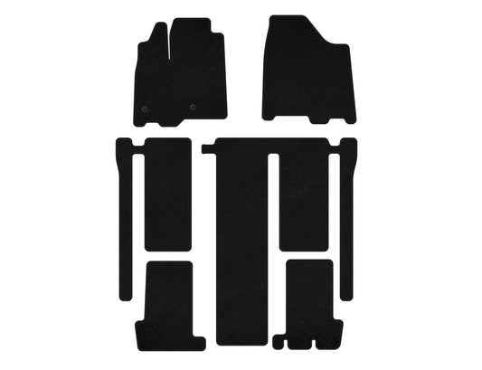 Textile Floor Mats Premium (3 Rows, Black) for Toyota Sienna 2010-2020 - image 1