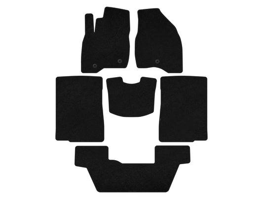 Textile Floor Mats Classic (2015-2017, 3 Rows, 7-Seater, Black) for Ford Explorer 2011-2019 - image 1