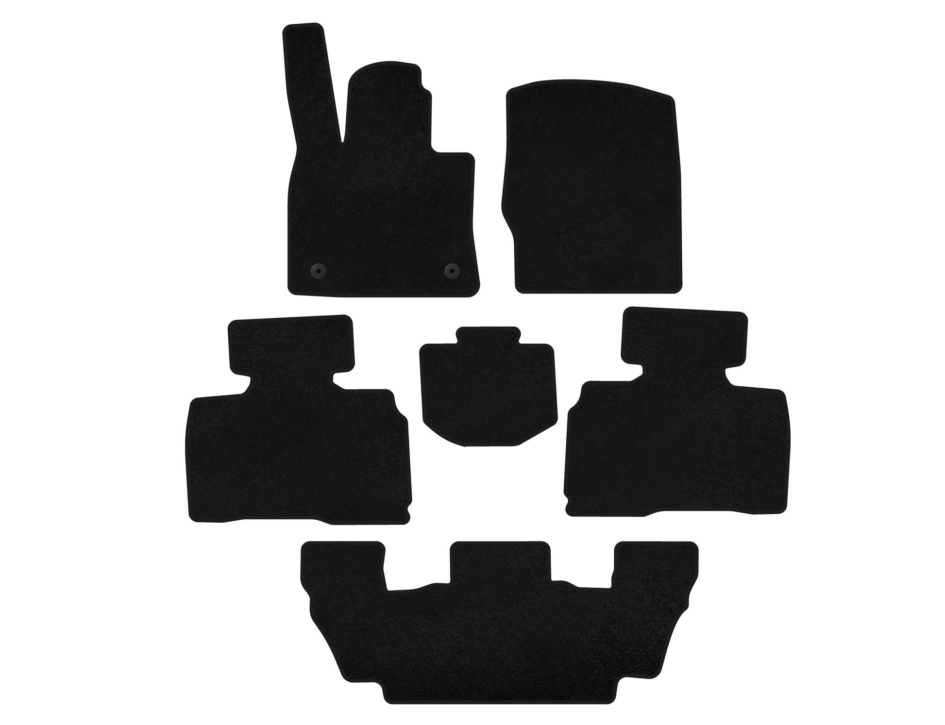 Textile Floor Mats Premium (3 Rows, 7-Seater, Black) for Ford Explorer 2019- - image 1