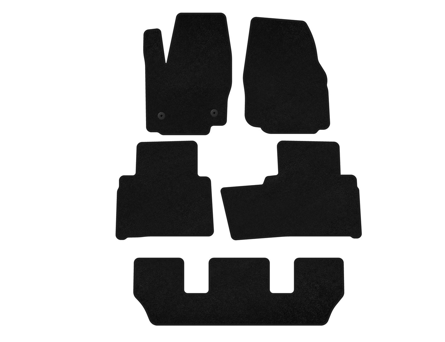 Textile Floor Mats Premium (3 Rows, Black) for Ford Galaxy 2007-2015 - image 1
