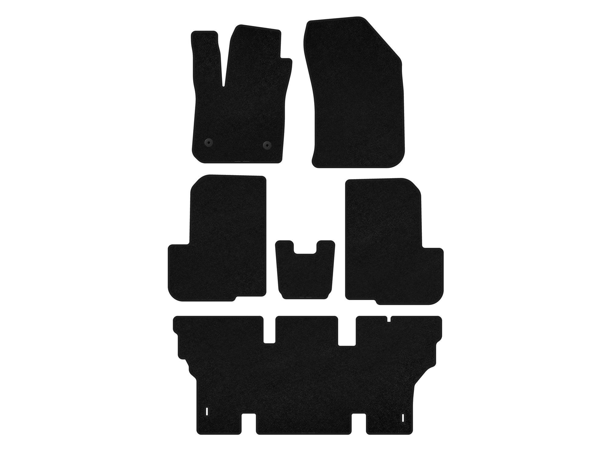 Textile Floor Mats Premium (3 Rows, 7-Seater, Black) for Dacia Lodgy 2012-2022 - image 1