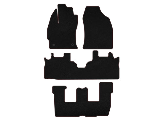 Textile Floor Mats Premium (3 Rows, Black) for Toyota Prius - image 1