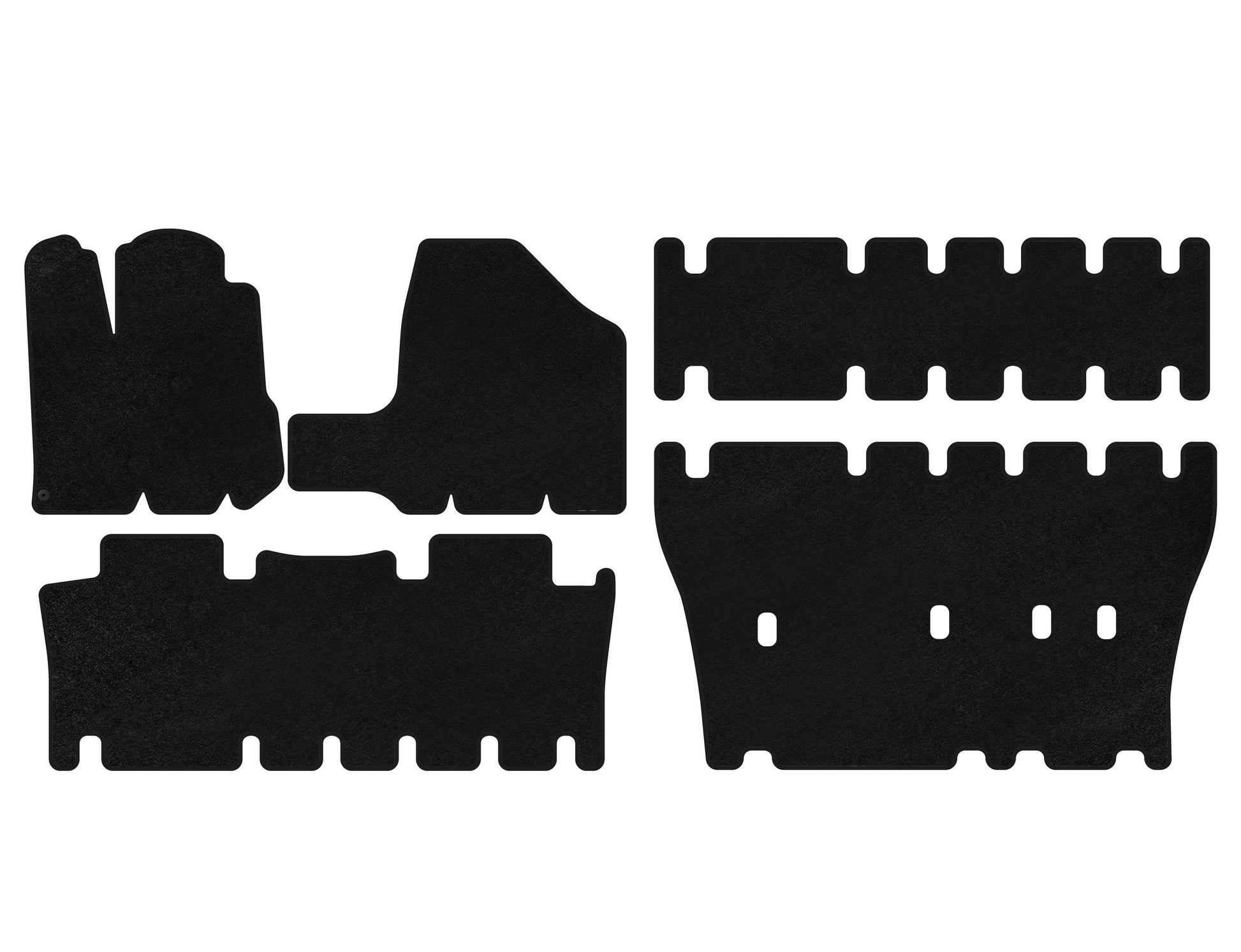 Textile Floor Mats Classic (3 Rows, Black) for Toyota Sienna 2003-2009 - image 1