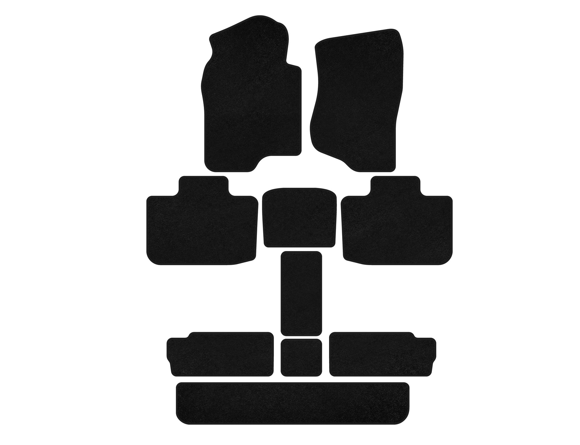 Textile Floor Mats Classic (3 Rows, Black) for Cadillac Escalade 2007-2014 - image 1