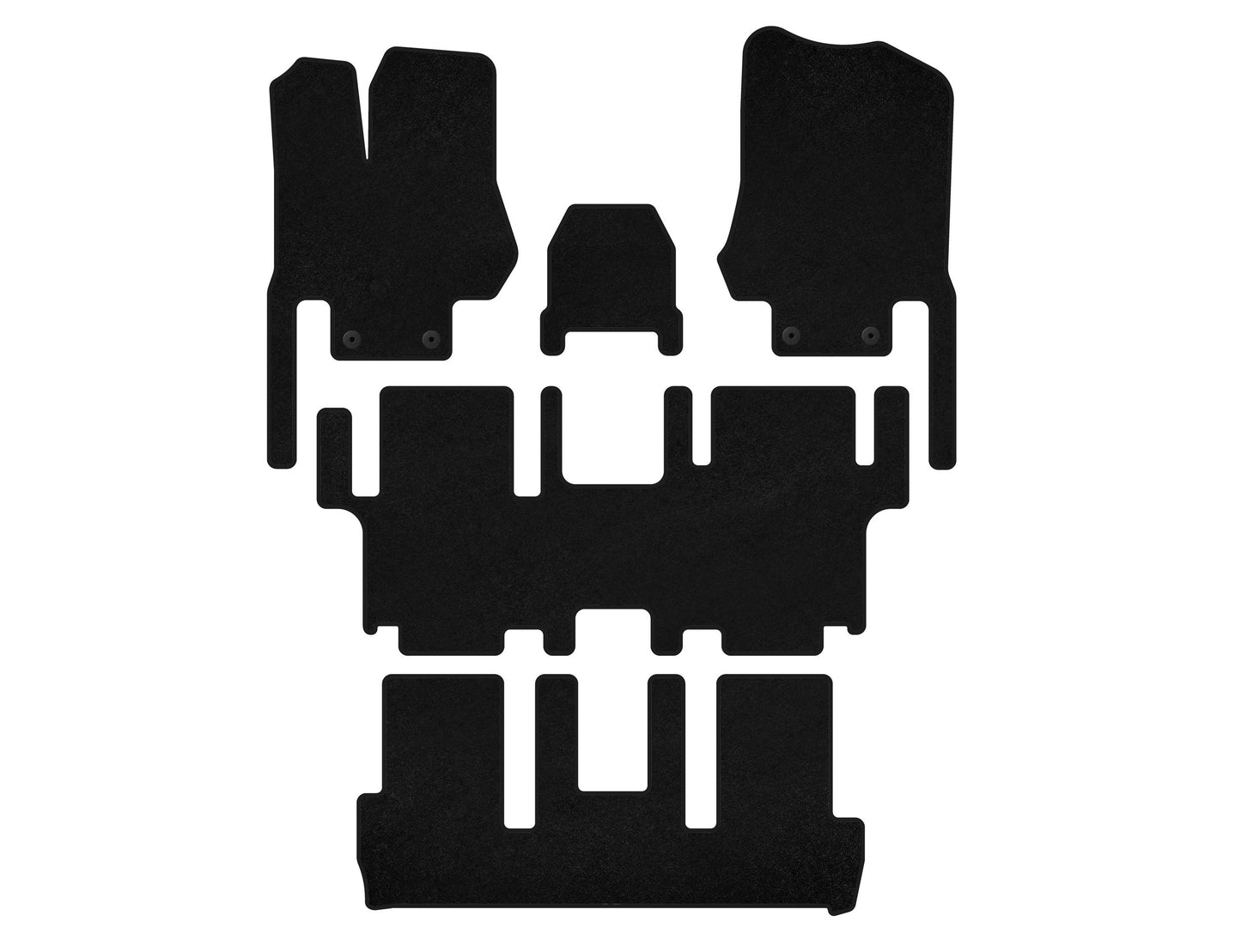 Textile Floor Mats Classic (3 Rows, 7-Seater, Black) for Nissan Quest 2011-2017 - image 1