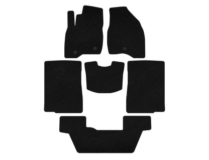 Textile Floor Mats Classic (2015-2017, 3 Rows, 7-Seater, Black) for Ford Explorer 2011-2019 - image 1