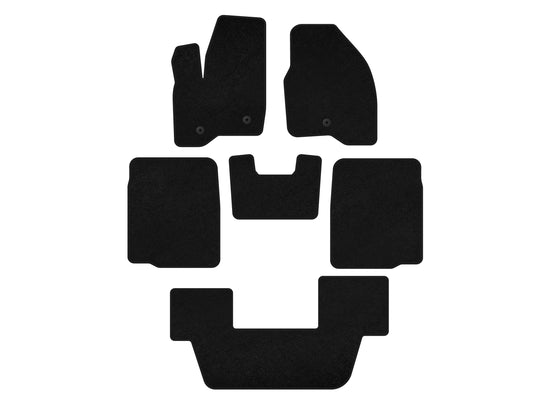 Textile Floor Mats Classic (3 Rows, 2011-2015, Black) for Ford Explorer 2011-2019 - image 1