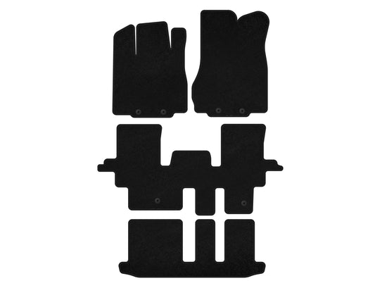 Textile Floor Mats Classic (3 Rows, Black) for Infiniti QX60 2016-2021 - image 1