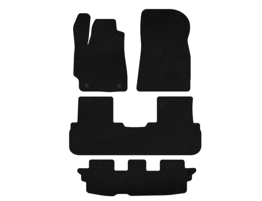 Textile Floor Mats Premium (3 Rows, Black) for Toyota Highlander 2008-2013 - image 1