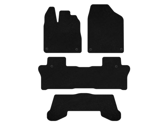 Textile Floor Mats Classic (3 Rows, Black) for Honda Pilot 2015-2022 - image 1