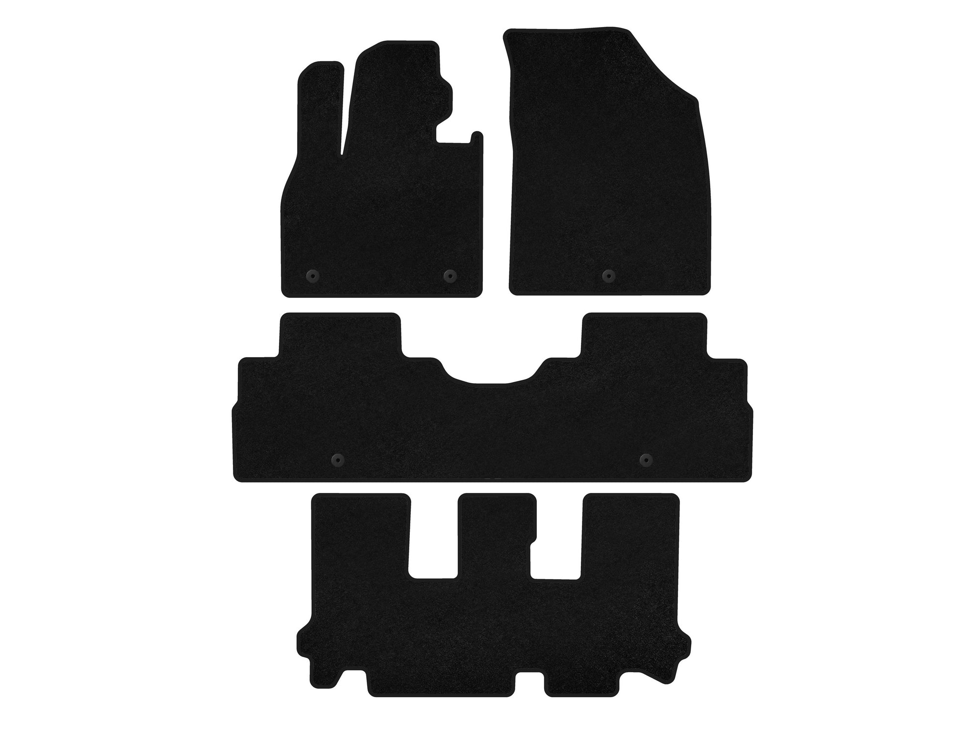 Textile Floor Mats Classic (3 Rows, 8-Seater, Black) for Hyundai Palisade 2018-2025 - image 1