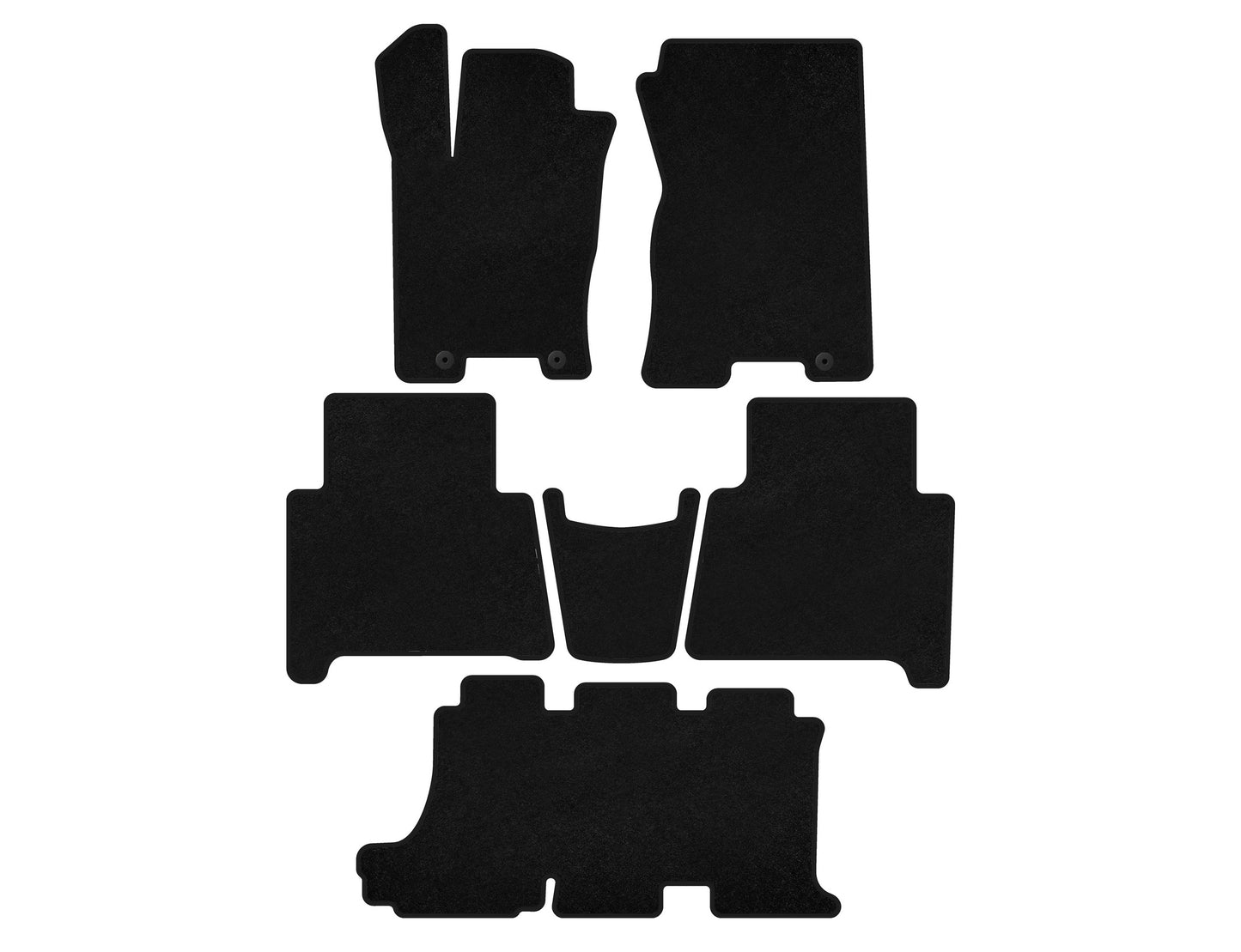 Textile Floor Mats Premium (3 Rows, Black) for Kia Mohave 2008-2016 - image 1