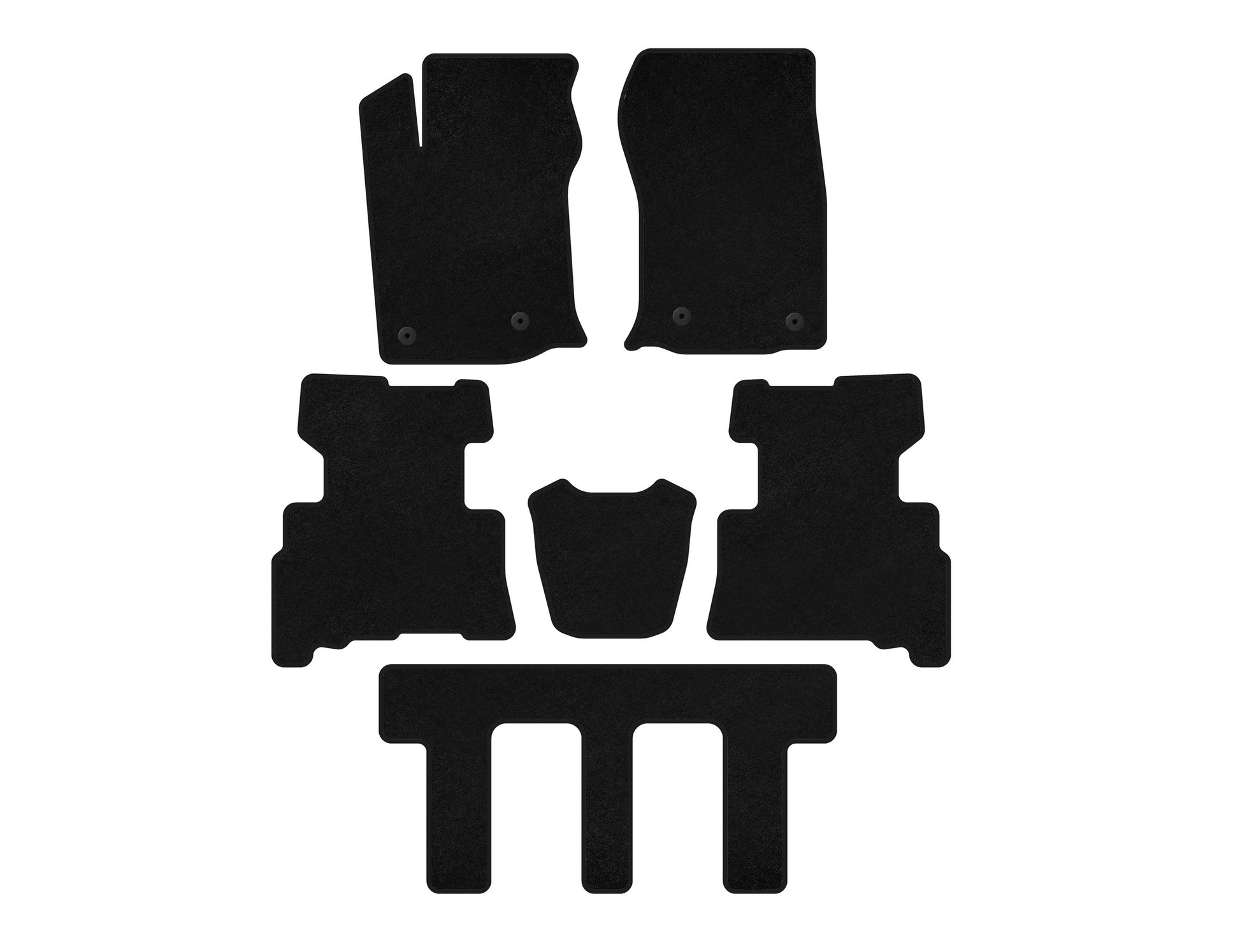 Premium Textile Floor Mats (3 Rows, 2014-2024, 7-Seater, Black) for Toyota 4Runner 2009-2024 - image 1