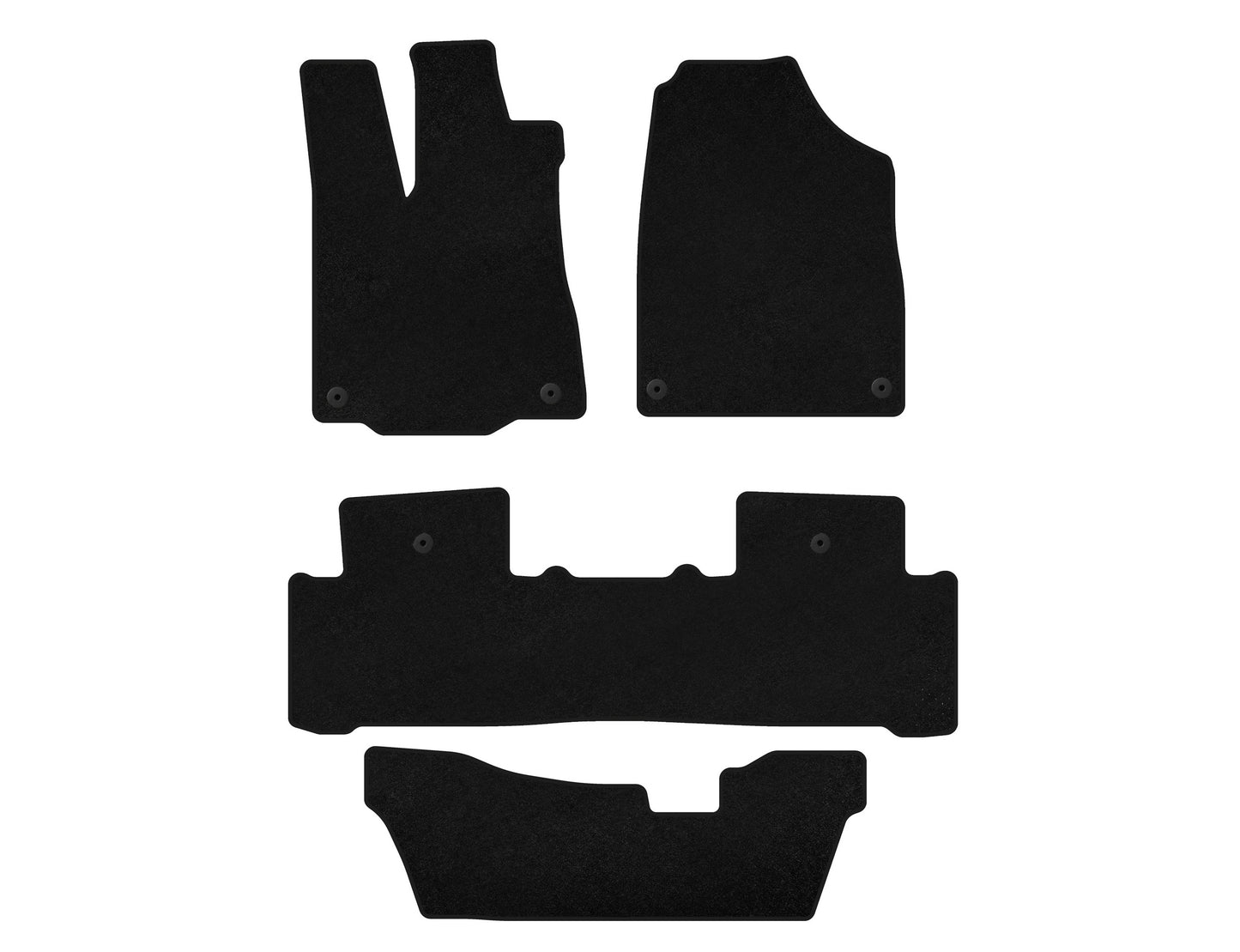 Textile Floor Mats Premium (3 Rows, Black) for Acura MDX 2013-2020 - image 1