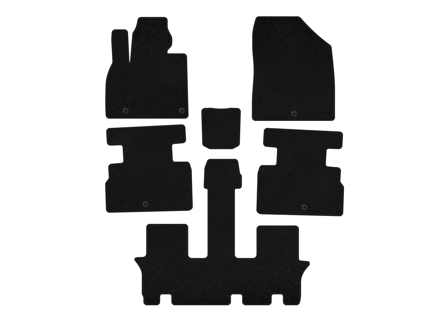 Textile Floor Mats Premium (3 Rows, 7-Seater, Black) for Kia Stonic 2017- - image 1