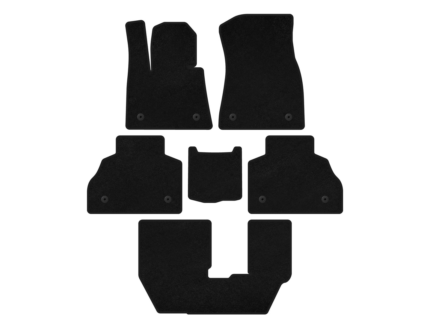 Textile Floor Mats Classic (3 Rows, Black) for BMW X7 G07 2019- - image 1