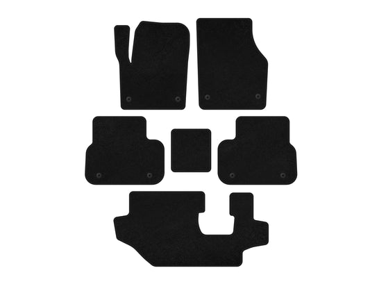 Textile Floor Mats Premium (2014-2019, 3 Rows, Black) for Land Rover Discovery Sport 2014- - image 1