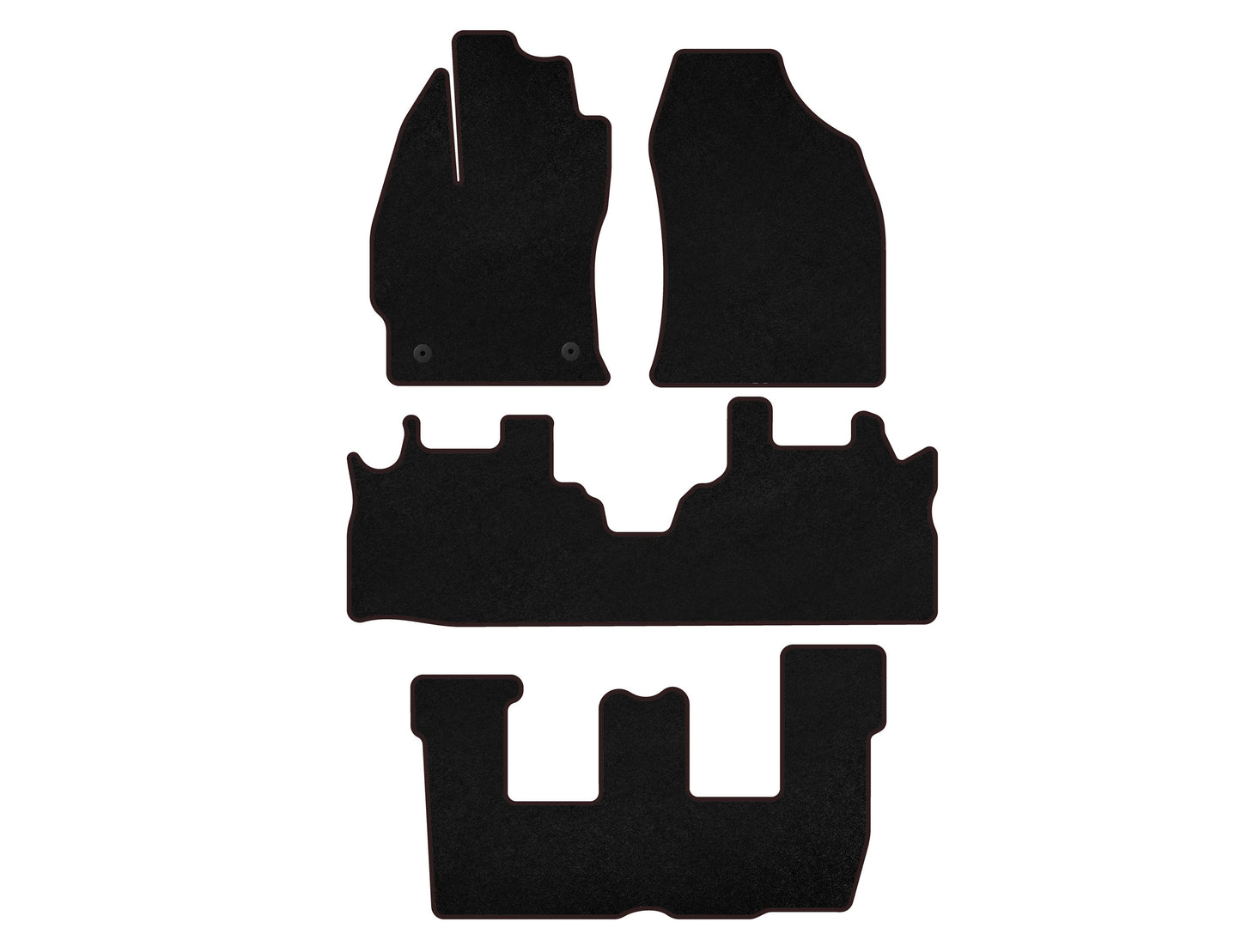 Textile Floor Mats Premium (3 Rows, Black) for Toyota Prius - image 1
