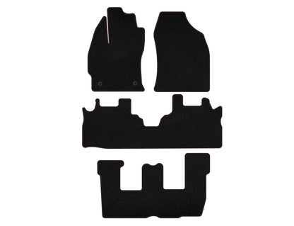 Textile Floor Mats Premium (3 Rows, Black) for Toyota Prius - image 1