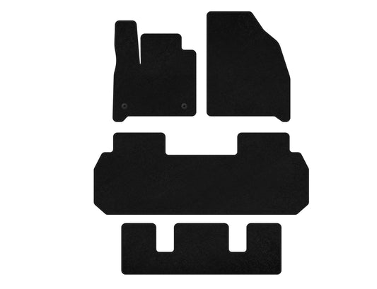 Textile Floor Mats Premium (3 Rows, Black) for Chevrolet Traverse 2017- - image 1