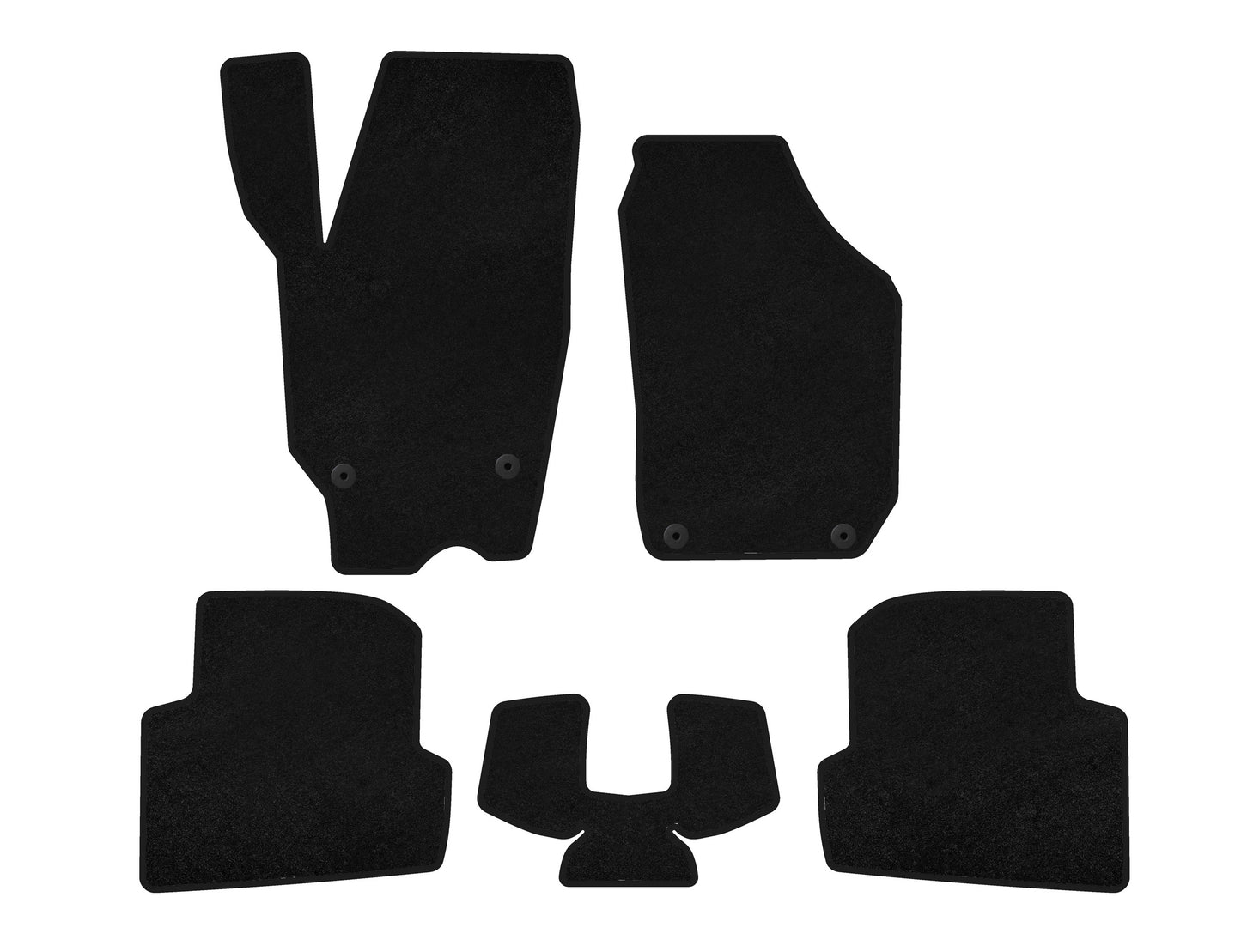 Textile Floor Mats Premium (2010-2014, SW, Black) for Skoda Fabia 2007-2014 - image 1