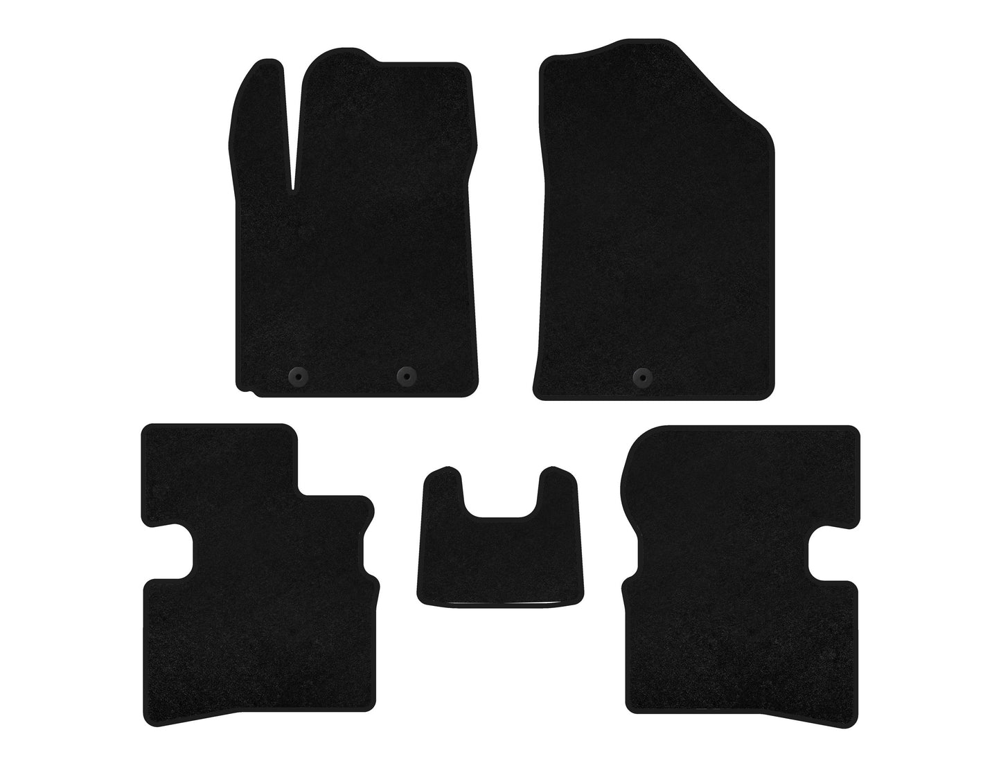 Textile Floor Mats Classic (2009-2011, HB, Black) for Kia Picanto 2004-2011 - image 1
