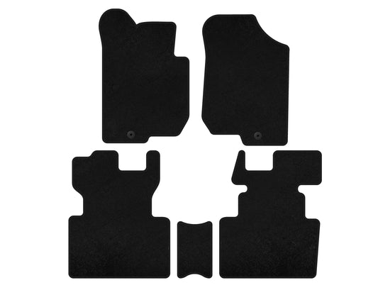Textile Floor Mats Classic (2006-2012, 2 Rows, 7-Seater, Black) for Kia Carens 1999-2012 - image 1