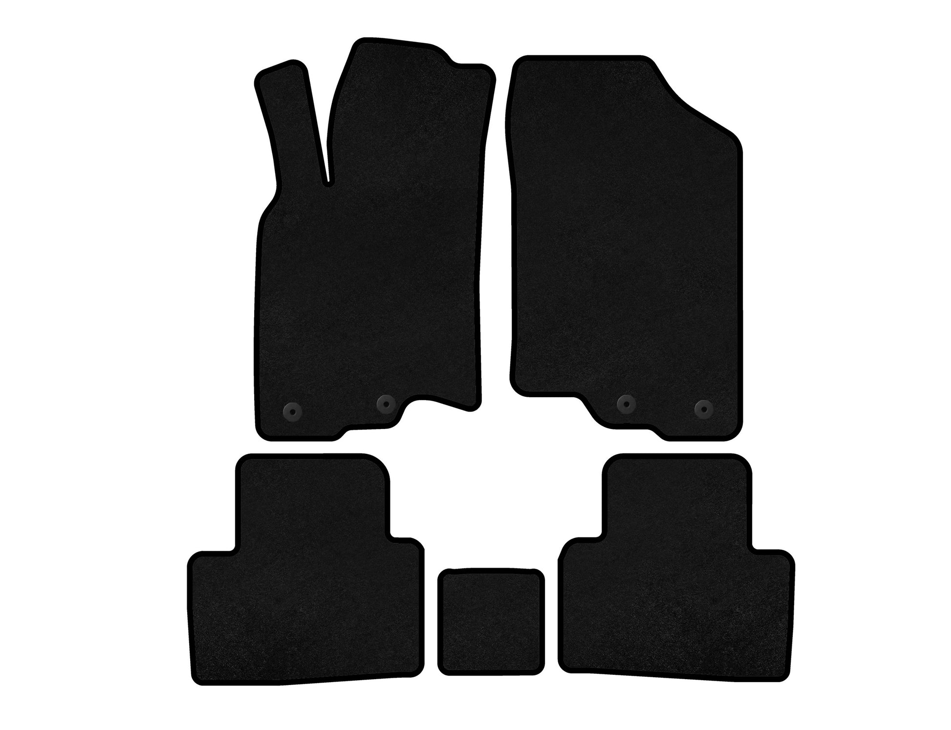 Textile Floor Mats Premium (HB, Hybrid, Black) for Honda Insight II 2009-2014 - image 1