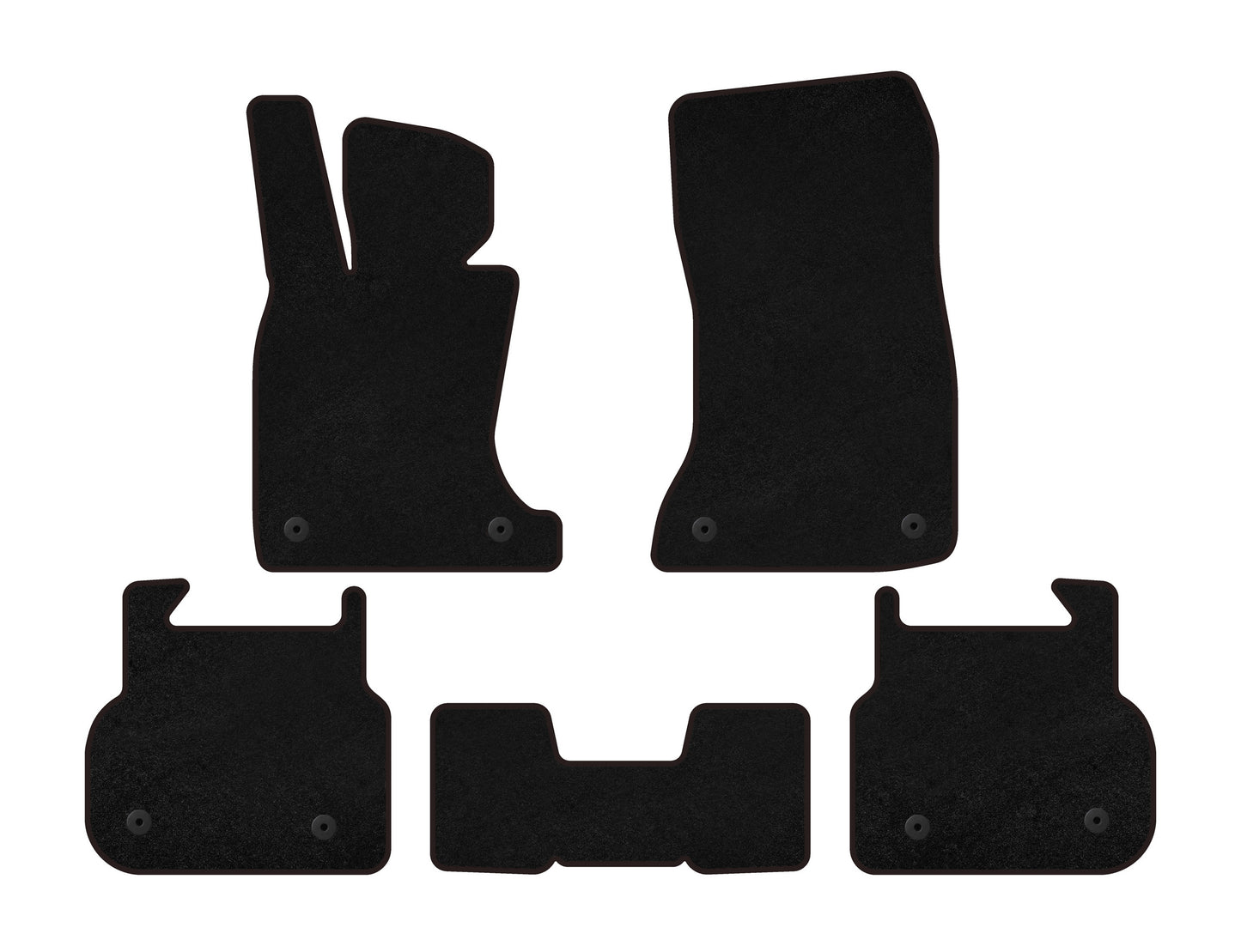 Textile Floor Mats Classic (for F01, Black) for BMW 7 Series F01/F02 2008-2015 - image 1