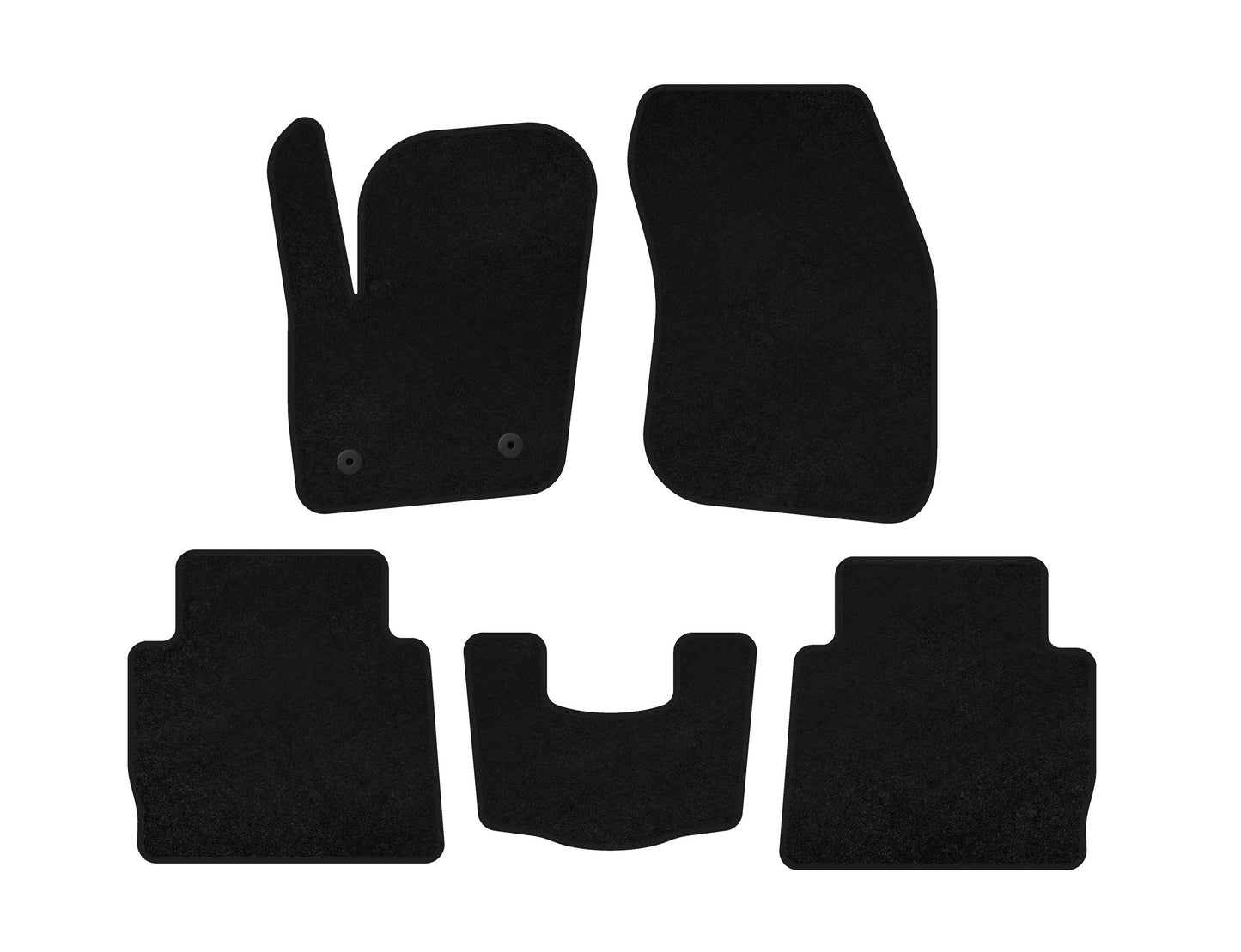 Textile Floor Mats Classic (2012-2016, SD, Black) for Ford Fusion 2012-2020 - image 1