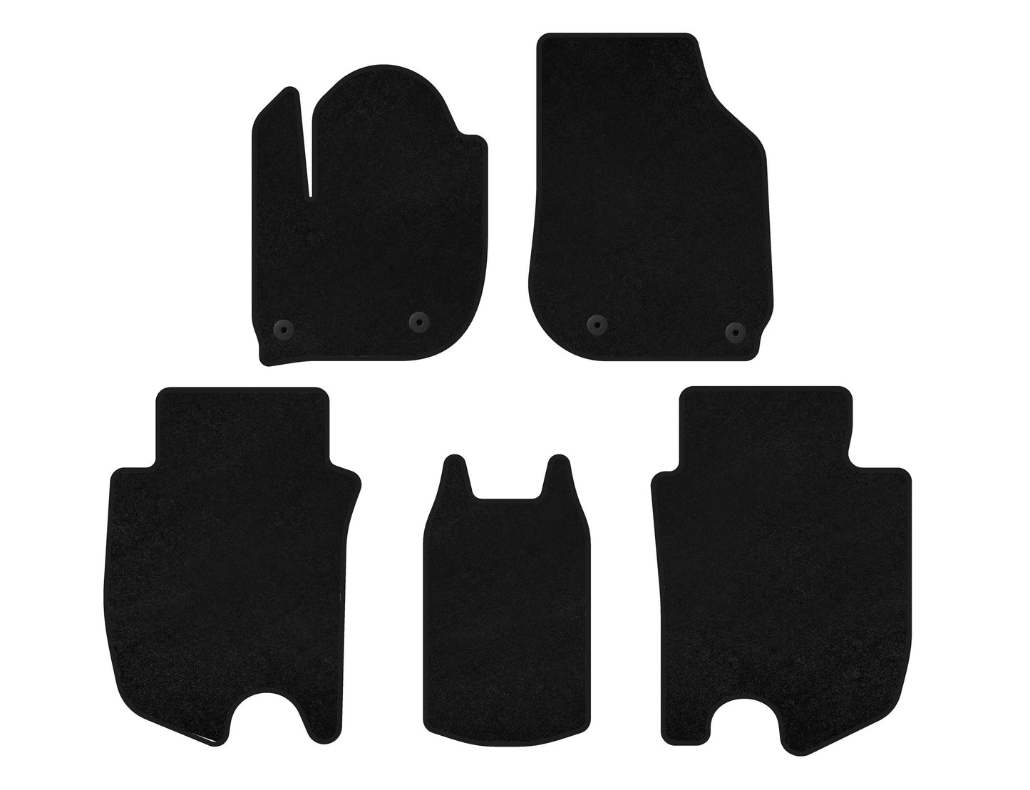 Textile Floor Mats Classic (HB, Hybrid, Black) for Honda FIT/Jazz 2014- - image 1