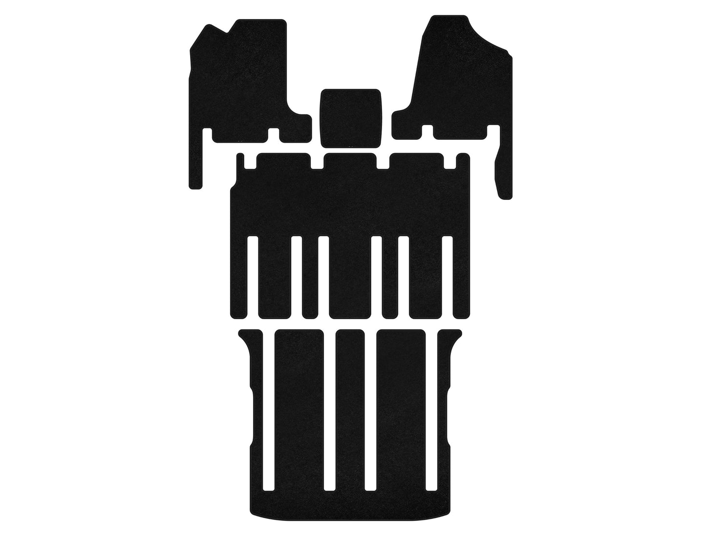 Textile Floor Mats Premium (3 Rows, Black) for Kia Carnival 2002-2013 - image 1