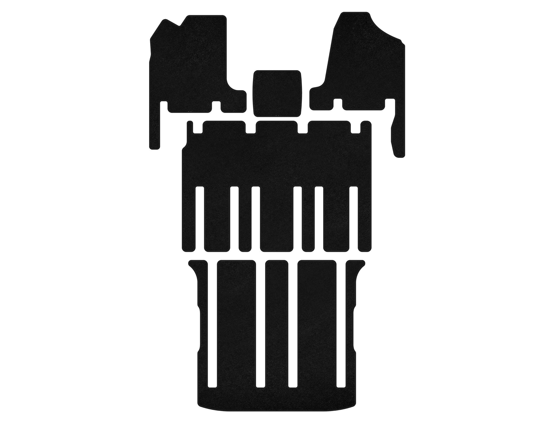 Textile Floor Mats Premium (3 Rows, Black) for Kia Carnival 2002-2013 - image 1