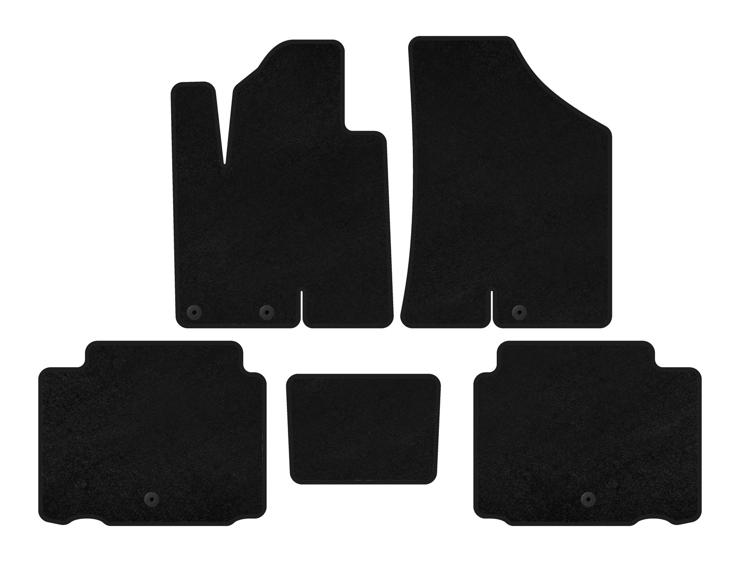 Textile Floor Mats Premium (black) for Hyundai IX55 2007-2012 - image 2